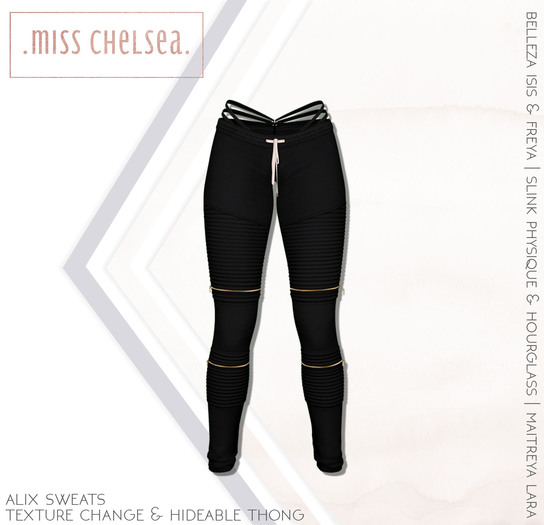 .miss chelsea. Alix Sweats Black