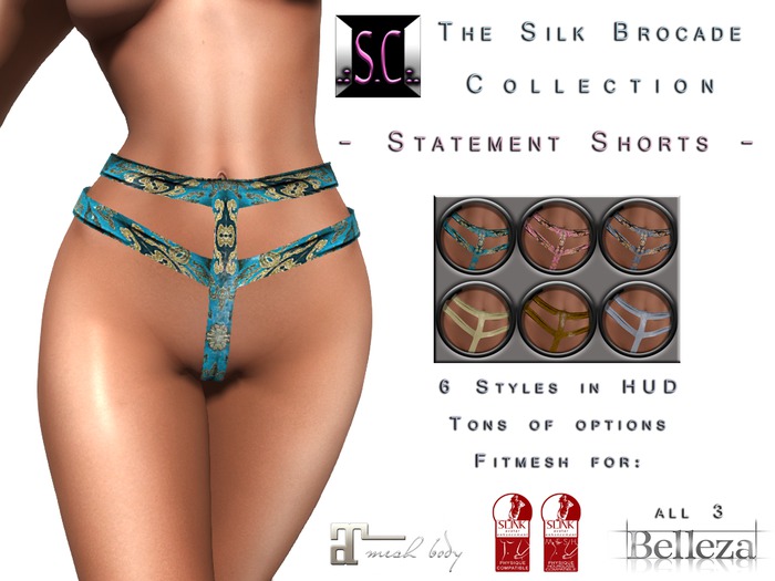 .:S.C:. Statement Shorts - Silk Brocade
