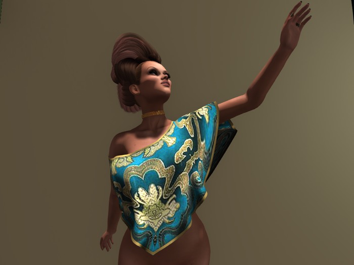 .:S.C:. Poncho - Silk Brocade DEMOS