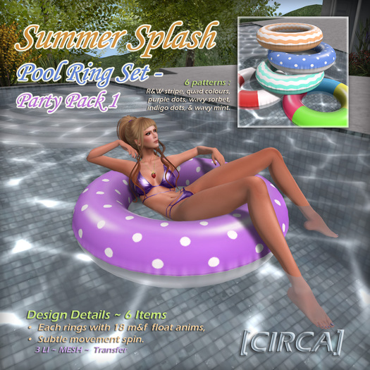 [CIRCA] - "Summer Splash" - Pool Ring Set - Party Pack 1