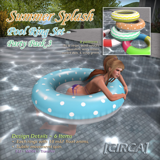 [CIRCA] Pkg - "Summer Splash" - Pool Ring Set - Party Pack 3