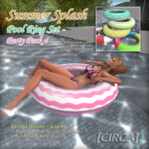 [CIRCA] - "Summer Splash" - Pool Ring Set - Party Pack 4