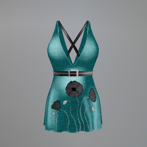 Blue Gothic Poppies Maitreya Dress box