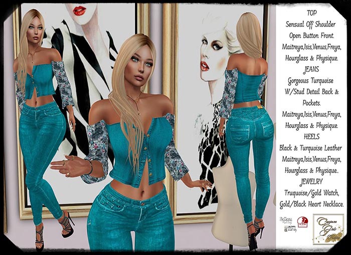 !CGF-*Phoebe* (Turquoise)  Jeans Complete Outfit