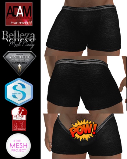 Black Leather Boxers - Normal & Exposed