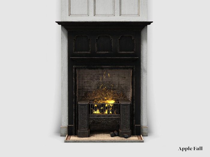 Apple Fall Period Fireplace - White (Box)