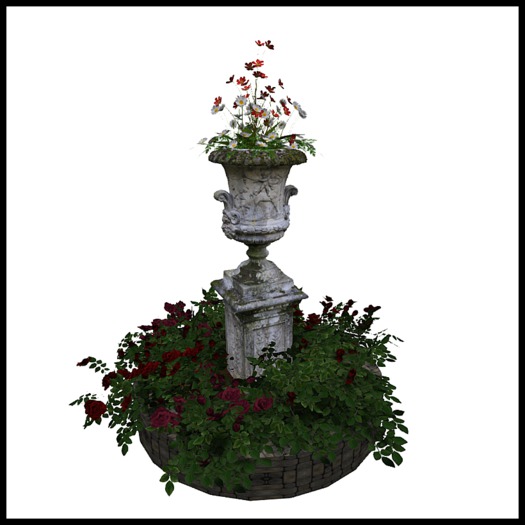 Rose Garden with Potted Vase