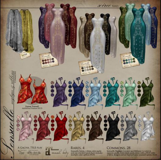Sensuelle, ribbons~ Teal