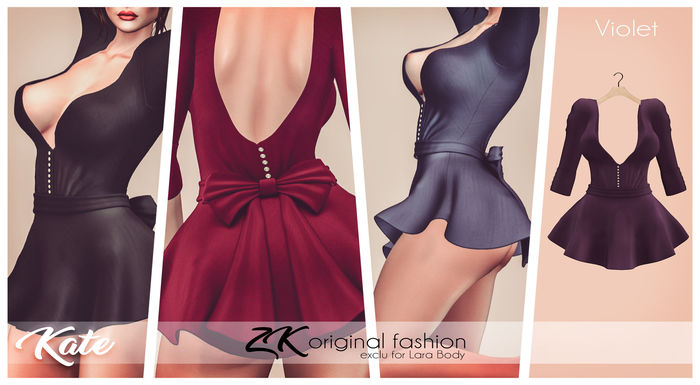 -:zk:- Kate Dress Violet -Add me