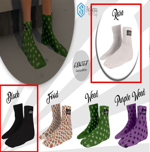 ExalteD - Socks {Belleza & Signature} White *RARE* + Black