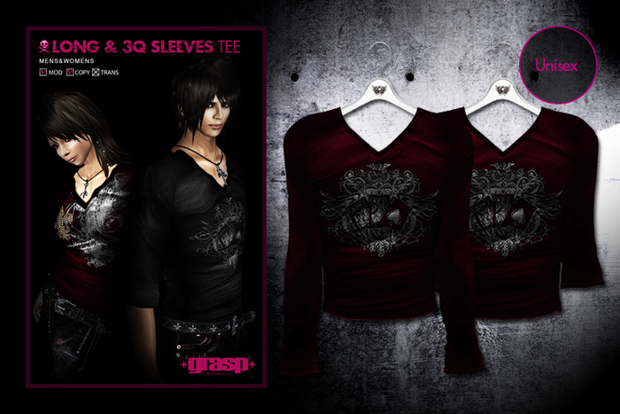 +grasp+/long&3Q Sleeves Tee/#RD03