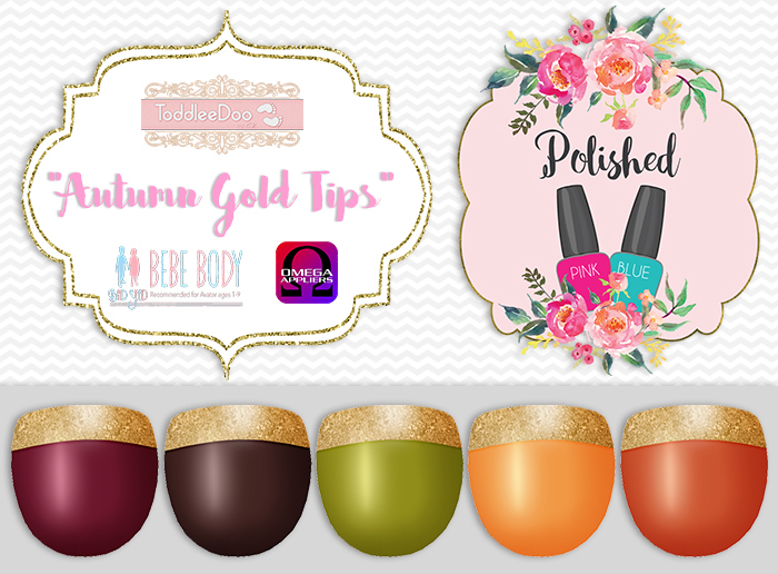{Polished} FATPACK NAILS - Autumn Gold Tips - TD/Bebe/Tweenster
