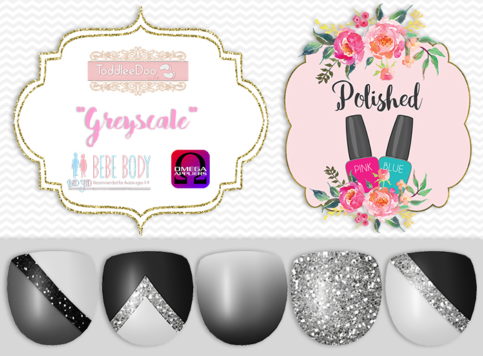 {Polished} FATPACK NAILS - Greyscale - TD/Bebe/Tweenster