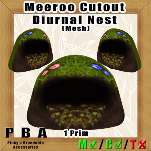 PBA - Meeroo Cutout Diurnal Nest (Mesh) Box