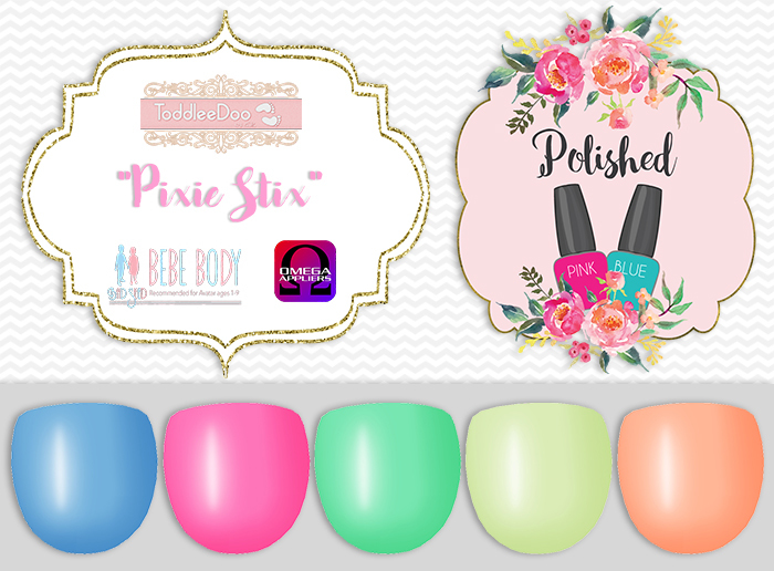 {Polished} FATPACK NAILS - Pixie Stix - TD/Bebe/Tweenster