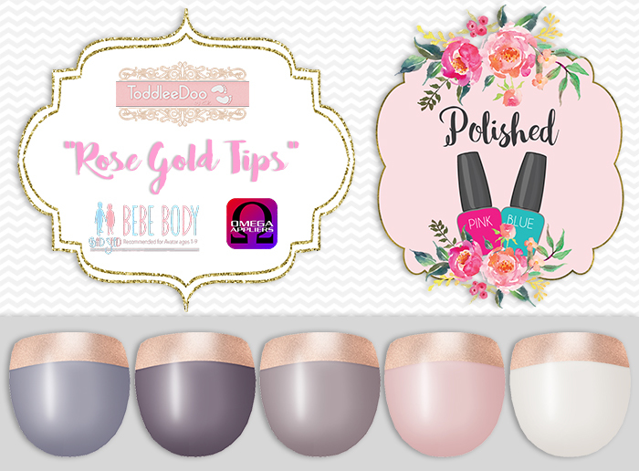 {Polished} FATPACK NAILS - Rose Gold Tips - TD/Bebe/Tweenster