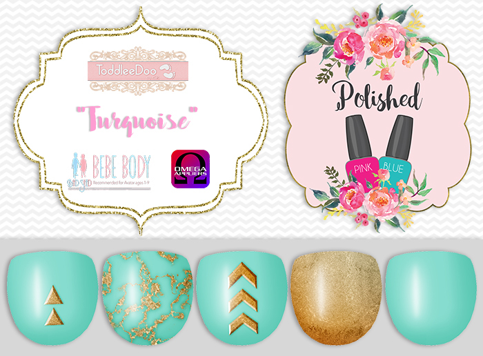 {Polished} FATPACK NAILS - Turquoise - TD/Bebe/Tweenster