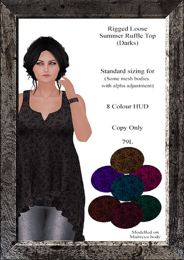 Rigged Summer Ruffle Top (Darks)