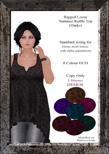 Rigged Summer Ruffle Top (Darks) DEMOS
