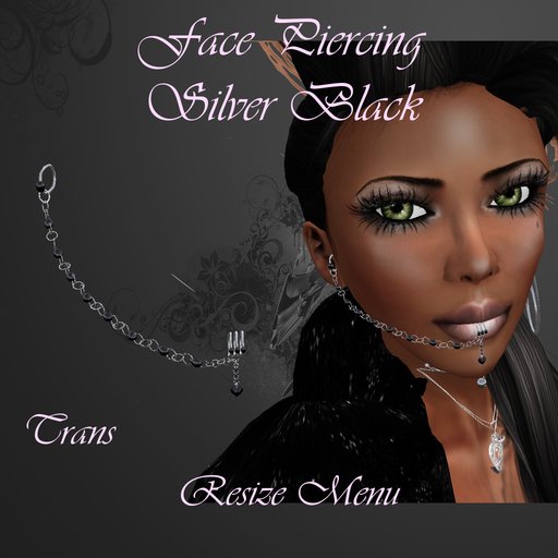 Face Piercing Silver Black