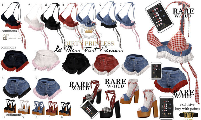 DIRTY PRINCESS- Lil Miss Tart Princess Shorts 6- COMMON