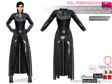 MI962515 Shiny Black Latex Leather Standing Collar Long Devkit