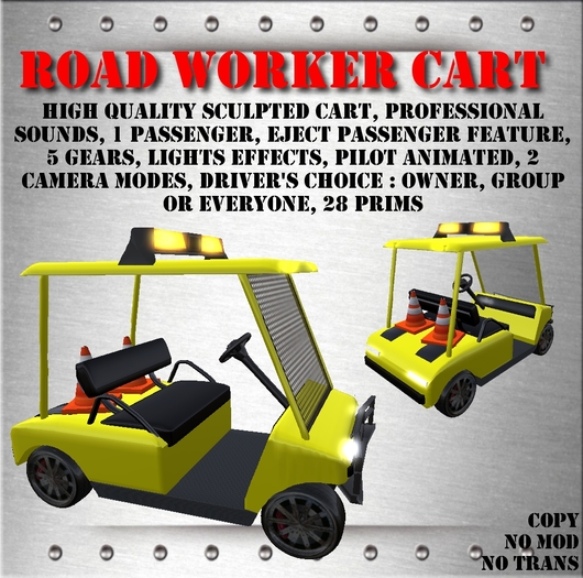 Road worker cart - highway worker - road workers car - 