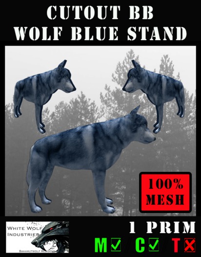 WWI - Cutout BB Wolf Blue stand (Mesh) Box
