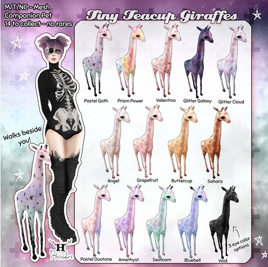 +Half-Deer+ Tiny Teacup Giraffe - Bluebell