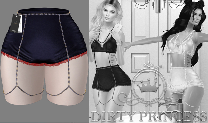 DIRTY PRINCESS- Pretty Hurts Princess Shorts- NAVY