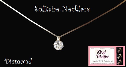 Stud Muffins - Solitaire Pendant Necklace DIAMOND