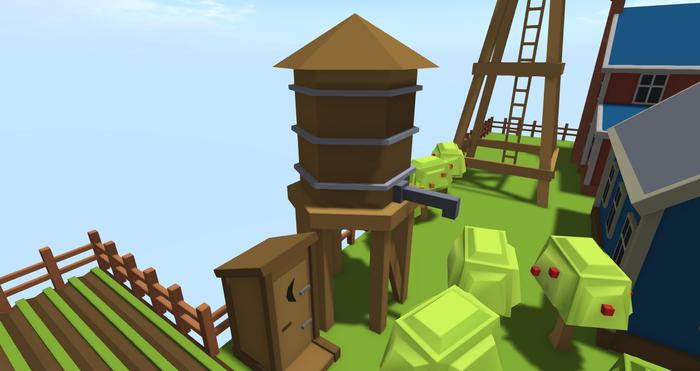 Wooden Water Tower Mesh Full Perm