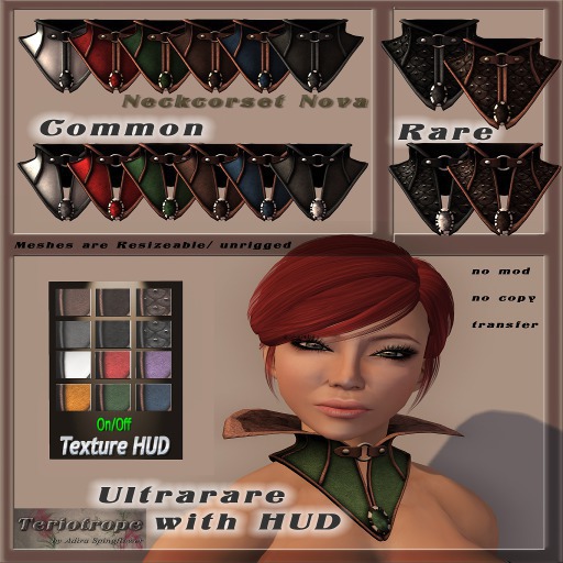 Second Life Marketplace - [Teri] Nova Neckcorset Closed Green Common