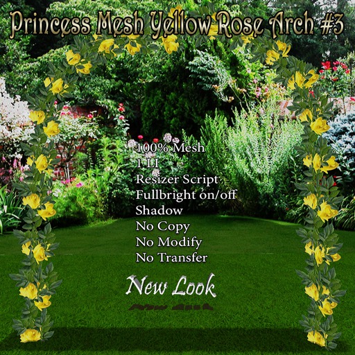 Princess Mesh Yellow Rose Arch #3 - 1 LI with Resizer & Fullbright On/Off