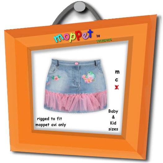 Moppet Birdie Denim Skirt Set
