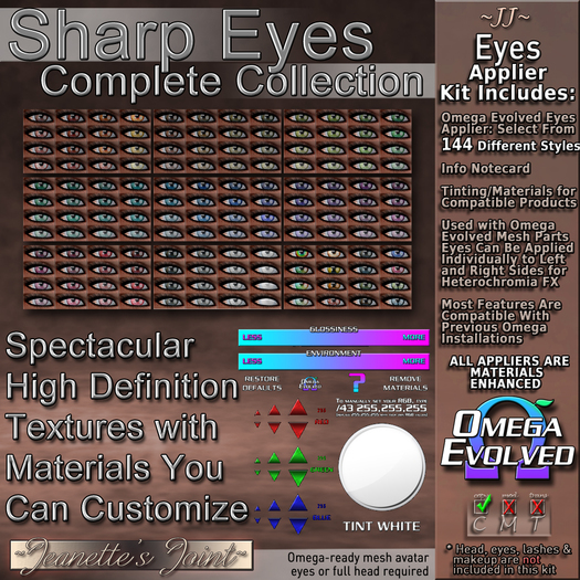 ~JJ~ Omega Evolved Eyes Appliers (Sharp Collection)