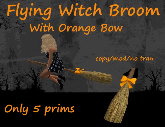 flying broom with bow