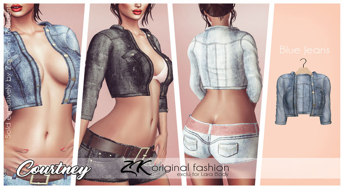 -:zk:- Courtney Jacket Blue Jeans -Add me
