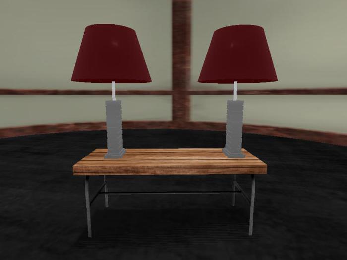 table with lamps
