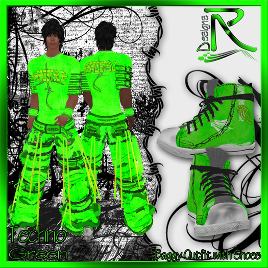 Techno men green with Shoes - Ronjas RDesignS Collection by Ronja Pera (Retail Bo