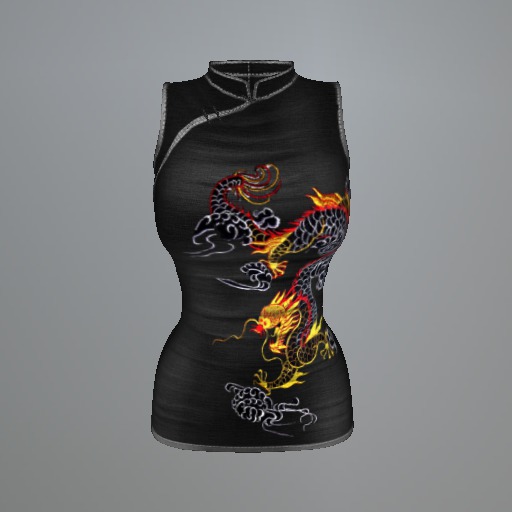 Fire Asian Dragon Belleza Cheongsam Minidress box