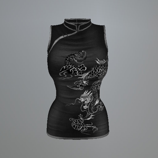 Silver Asian Dragon Belleza Cheongsam Minidress