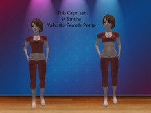 Yabusaka Female Petite Red Sporty Capri set