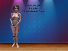 Yabusaka Female Petite Red & Black Capri Set