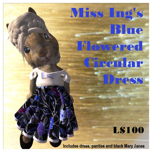 Miss Ing's Dinkie Blue Flowered Circular Dress Set
