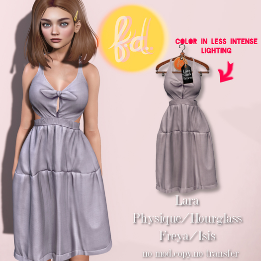 (fd) County Spring Dress - Purple / Maitreya Lara/Slink Physique+Hourglass/Belleza Freya+Isis (MESH)