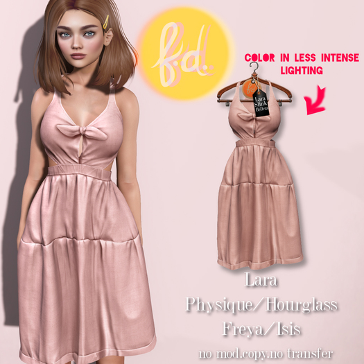 (fd) Country Spring Dress - Pink / Maitreya Lara/Slink Physique+Hourglass/Belleza Freya+Isis (MESH)