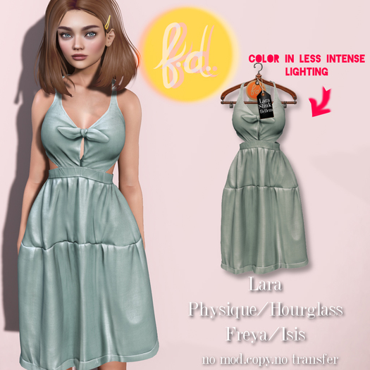 (fd) Country Spring Dress- Mint / Maitreya Lara/Slink Physique+Hourglass/Belleza Freya+Isis (MESH)