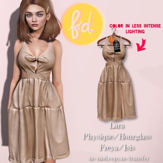 (fd) Country Spring Dress - Brown / Maitreya Lara/Slink Physique+Hourglass/Belleza Freya+Isis (MESH)
