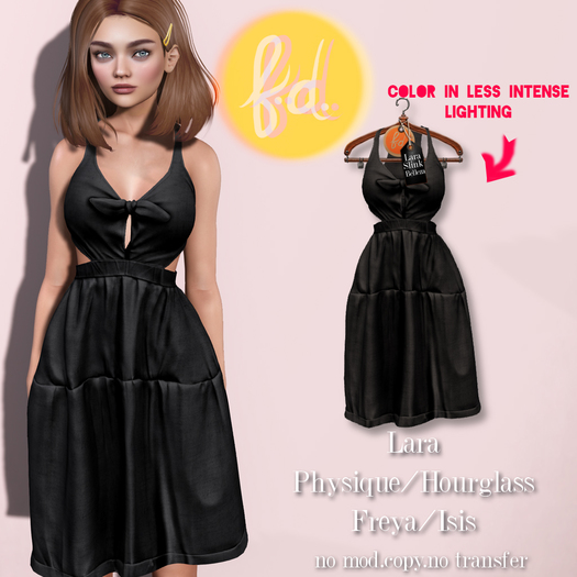 (fd) Country Spring Dress - Black / Maitreya Lara/Slink Physique+Hourglass/Belleza Freya+Isis (MESH)